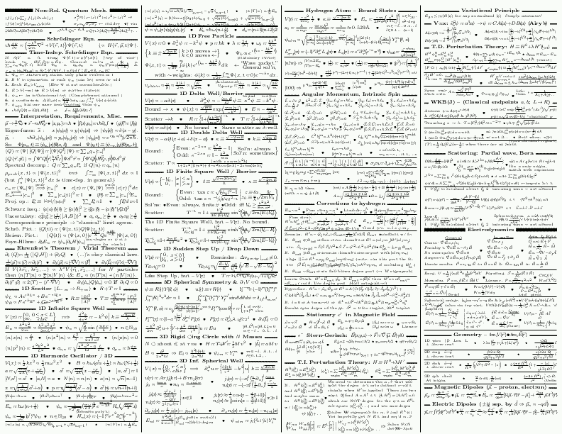 quantum physics equations